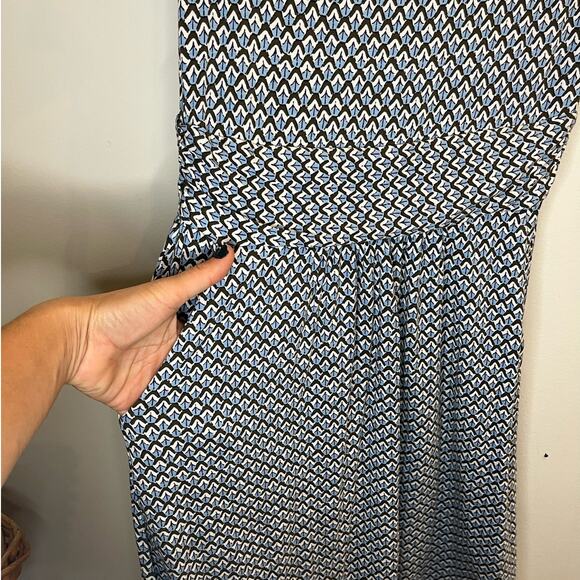 Boden Stretchy Viscose Dress Size 6 Petite Pockets geometric Pattern - Picture 4 of 6